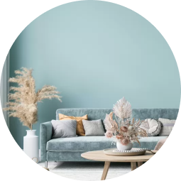 Solid color furniture and decor